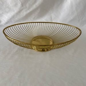 Vintage gold tone wire basket